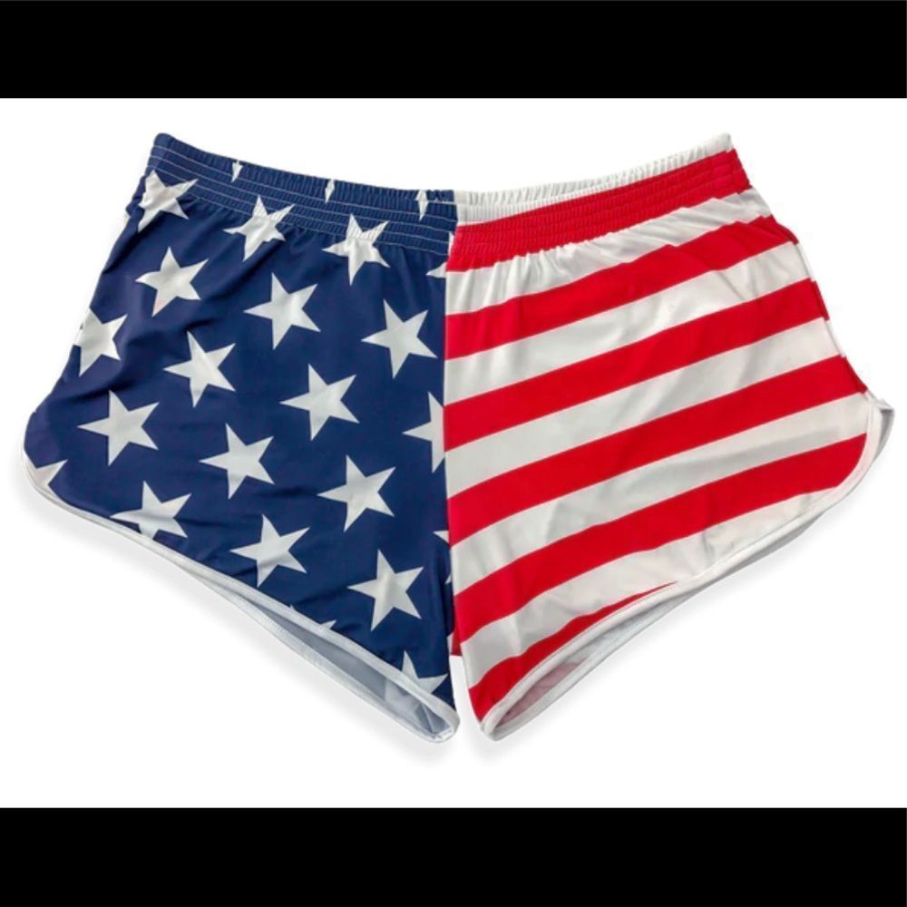 Aaf Nation Silkies Jogging American Flag Shortie Shorts Sz 2xl